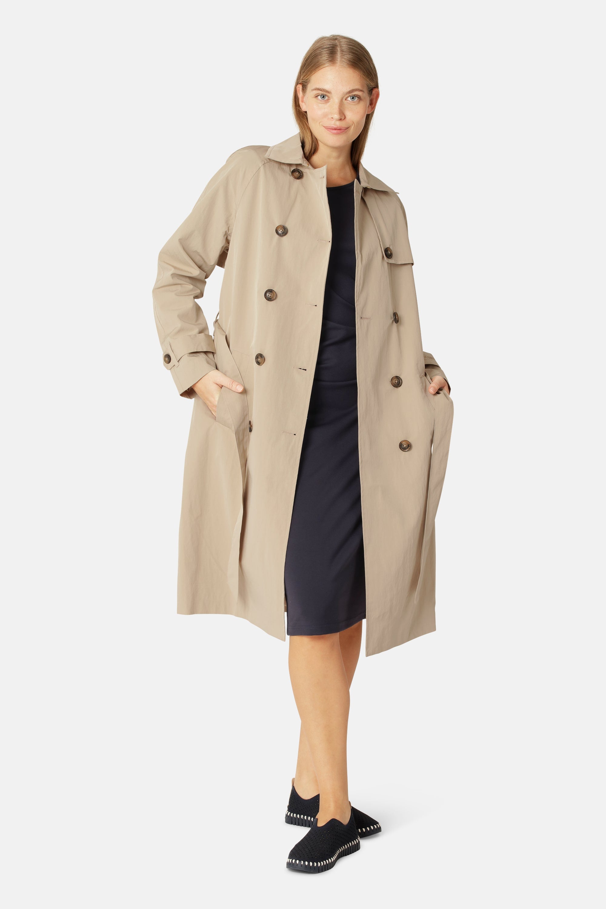 Teknisk Regnfrakke Trench - White Pepper